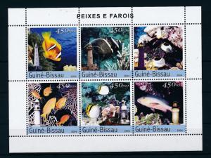 [25997] Guinea Bissau 2004 Marine Life Fish Lighthouse MNH