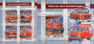 Z08 ST18505ab Sao Tome and Principe 2018 Fire engines MNH ** Postfrisch Set