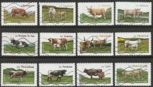 France, 2014, Used Set Of 12, Cattle , From Kiloware