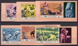 Yemen 1970 Mi#1166/1171 FOOTBALL WORLD CUP MEXICO 1970 Set (6) IMPERFORATED MNH