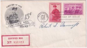 US FA1 FDC Signed by Robert S. Bancroft , Postman Pictured on Stamp