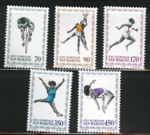 San Marino Scott 987-991  MNH** 1980 Olympic set