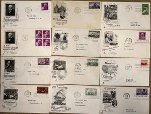 1940/1948 ARTCRAFT BIG SET COLLECTION 60 DIFFERENT FDCs SINGLES/BLOCKS POSTPAID!