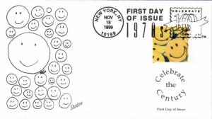 #3189m Smiley Face Shadow FDC