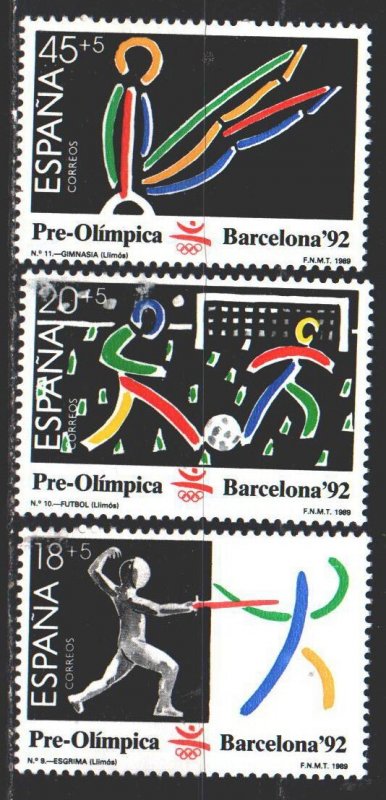 Spain. 1989. 2905-7. Barcelona Summer Olympics. MVLH.