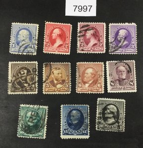 MOMEN: US STAMPS #219-228 USED   LOT #7997