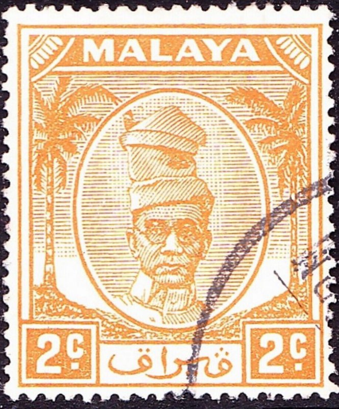 MALAYA PERAK 1950 2c Orange SG129 FU