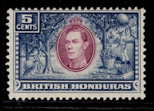 BRITISH HONDURAS GVI SG154, 5c mauve & dull blue, M MINT. 