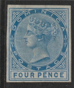 DOMINICA 1879 QV 4d IMPERF PLATE PROOF