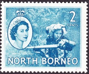 NORTH BORNEO 1956 QEII 2c Blue SGF373 MH