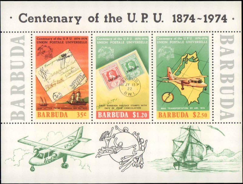 1974 Barbuda #169a, Complete Set, Souvenir Sheet Only, Never Hinged