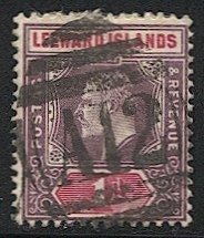 LEEWARD ISLANDS  Sc 21  1d KE, Used VF, SOTN  A12 St Christopher postmark/cancel