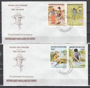 Congo Rep., Scott cat. 631-634. Scouting Year issue. 2 First day covers.