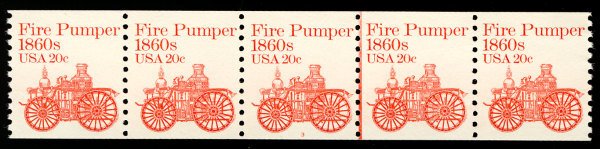 US #1908 PLATE NUMBER COIL plate 3, VF/XF mint never hinged, strip of 5,  NIC...