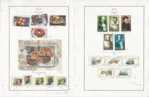 Malta Stamp Collection on 24 Steiner Pages, 2002-2009, Mint NH & Used, JFZ