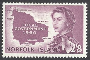 Norfolk Island Sc# 42 MH 1960 Map