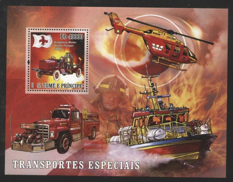 St Thomas 2007 Firetrucks & Ambulances S/S set NH