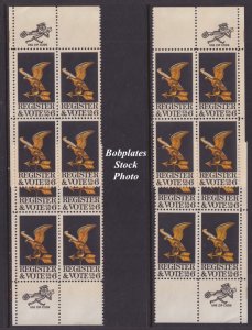 BOBPLATES #1344 Register and Vote Zip Block Matched Set F-VF MintNH CV=$4