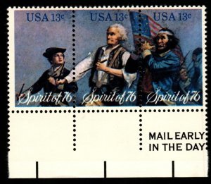 SC# 1629-1631 - (13c) - The Spirit of 76 - setenant strip/3, MNH, Mail Early