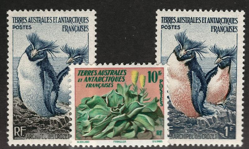 FSAT French Antarctica (Scott #2, #3 & #11) VF MNH $11 Beautiful!