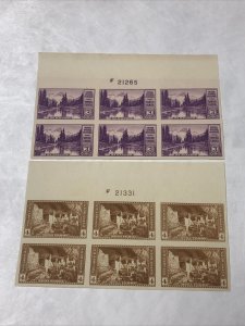 US 756-65 NATIONAL PARKS 1C Thru 10C Imperf Plate Blocks Of 6 Beautiful Set.