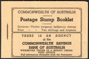 Australia SGSB28 1942 2/6 Booklet wmk Inverted Cat 110 pounds