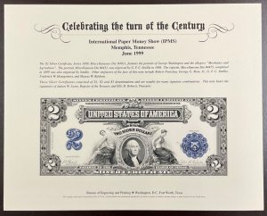 BEP B233 Souvenir Card  $2 Silver Certificate - Canceled and Uncanceled