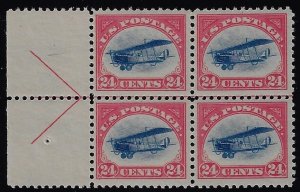 Scott #C3 - $520.00 – VF-OG-NH –  Showpiece left margin block of four.