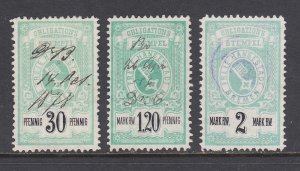 Germany, Bremen, 1873 Revenue Obligations revenues, 3 different, used, sound