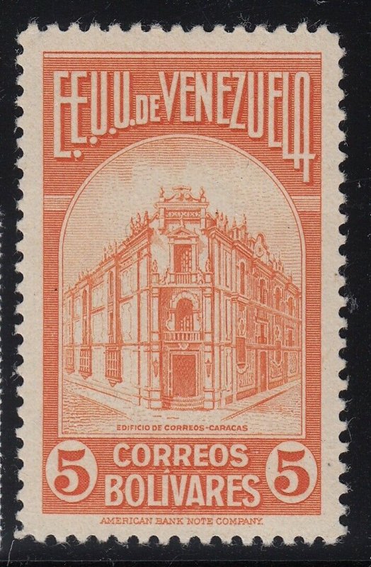 Venezuela 1947 5b Deep Orange VLM Mint. Scott 400