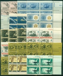 20 ASSORTED SPECIFIC 4-CENT PLATE BLOCKS, MINT, OG, NH, READ, GREAT PRICE! (20)