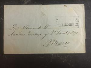 1854 Guanajuato Mexico Letter Cover to Mexico City Stampless