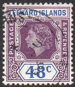Leeward Islands 1954 48c dull purple and ultramarine used