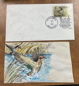 1988 AZ Duck stamp  JW Sexton Hand painted artist proof, unfinished 1 of a kind