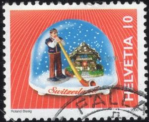 Switzerland 1067 - Used - 10c Snowglobe / Alphorn (2000)