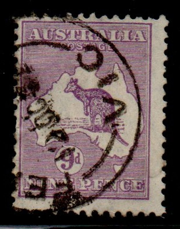 Australia Sc 97 1929 9d violet Kangaroo stamp used