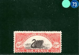 WESTERN AUSTRALIA KEVII Revenue STAMP DUTY 6d Swan (1906) Mint MNG LBLUE73