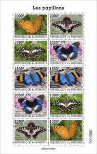 BURUNDI - 2022 - Butterflies - Perf 10v Sheet - Mint Never Hinged