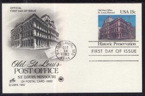 US UX97 Old St Louis Post Office Postal Card PCS Artcraft Variety U/A FDC