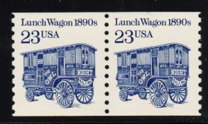 #2464 Lunch Wagon Coil Pair (Dull gum Solid Tagging)  - MNH