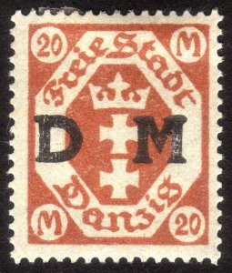 1923, Danzig, 20Mk, MH, Mi D32Y