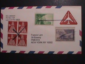 ​UNITED STATES-1968 SC# UC37  AIRMAIL PERPAID ENVELOP WITH HAND CANCEL STAMPS