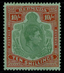 BERMUDA GVI SG119f, 10s green & dull red-green, NH MINT. Cat £50.