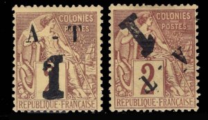 MOMEN: FRENCH ANNAM & TONKIN SC #7,7b 1888 UNUSED $1,100 LOT #68816*