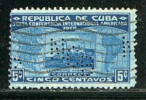 Cuba - Scott # 286, used, perfin NCB