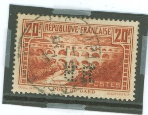France #254A Used Single (Perfin)