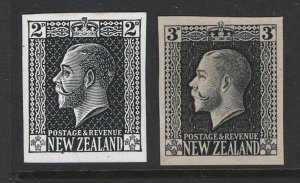 New Zealand 1921 KGV head 2d (horiz shading) fine imperf proof in black on thi