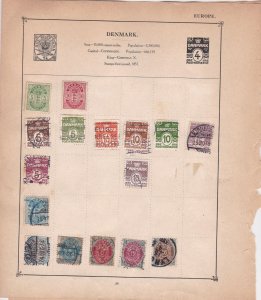 Denmark Stamps on Album Page ref  R 18866