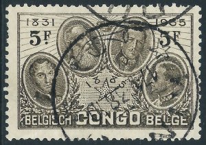 Belgian Congo, Sc #165, 5fr Used