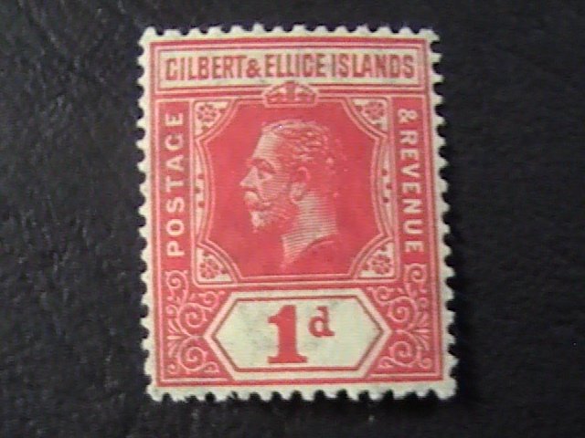 GILBERT & ELLICE ISLES # 15a-MINT/HINGED--*-TONED GUM*--1915